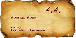 Abonyi Absa névjegykártya